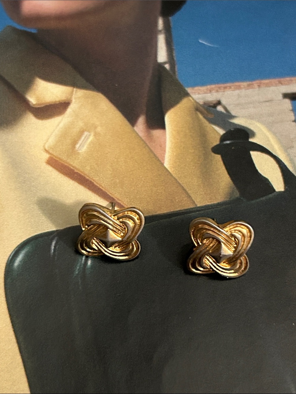Avon Gold-Tone Knotted Loop Stud Earrings